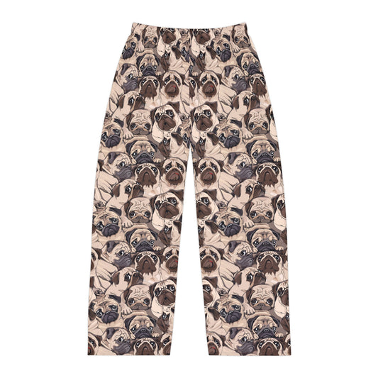 Pug Face Men's Pajama Pants, Dog Lover Lounge Wear, Fun Patterned Sleep Bottoms, Comfy PJ Trousers, Cute Animal Print Sleepwear, Cozy