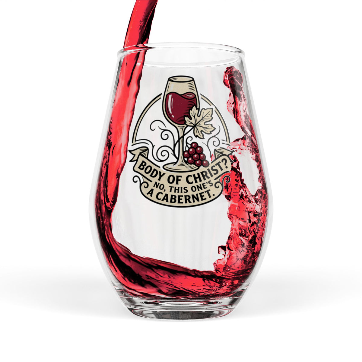 Body of Christ? No, This One's a Cabernet Stemless Wine Glass