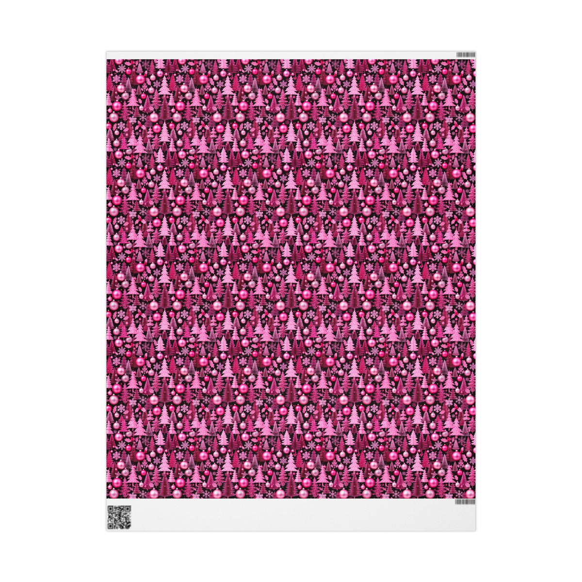 Pink Holidays Ornaments Wrapping Paper | Designer Christmas Pattern Roll