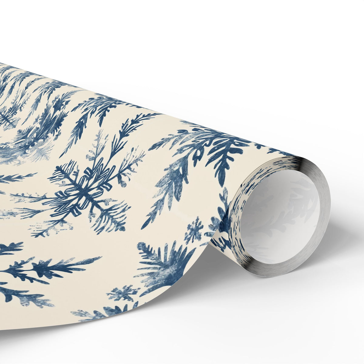 Winter Blue Snowflake Wrapping Paper Roll — Elegant Holiday Gift Wrap