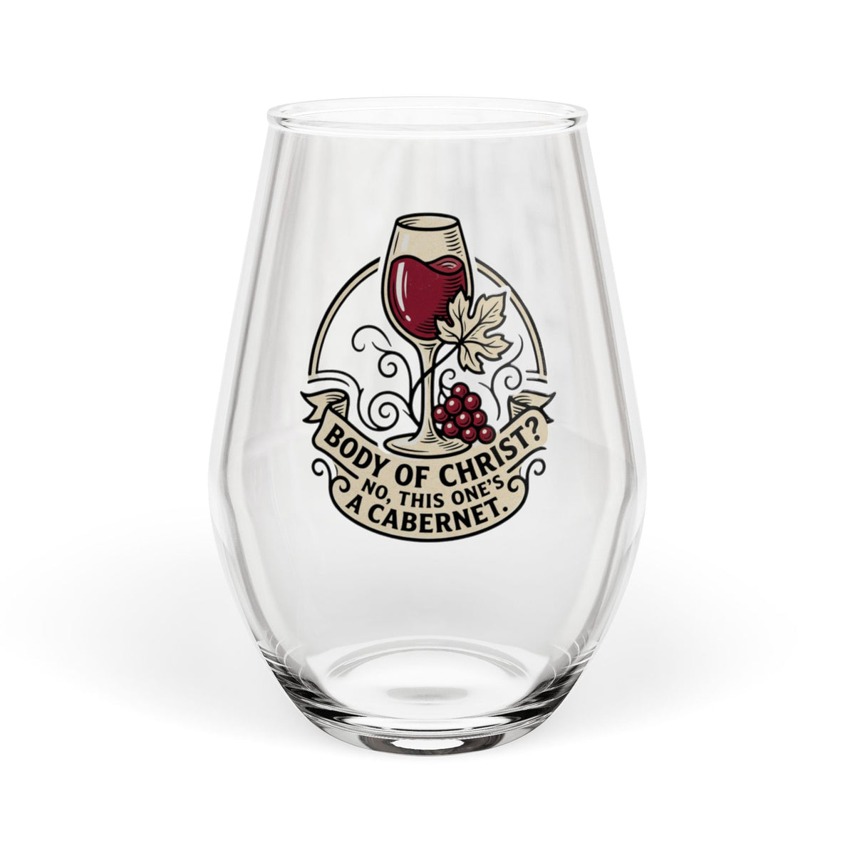 Body of Christ? No, This One's a Cabernet Stemless Wine Glass