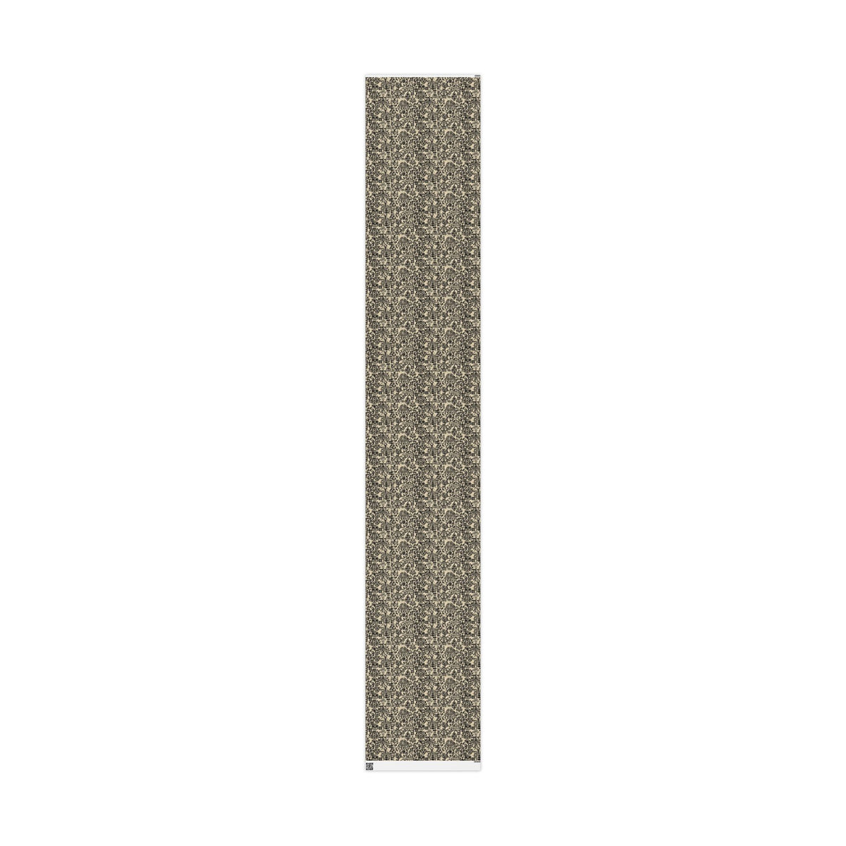 Damask Gift Wrapping Paper Roll — Vintage Black & Cream Floral Pattern