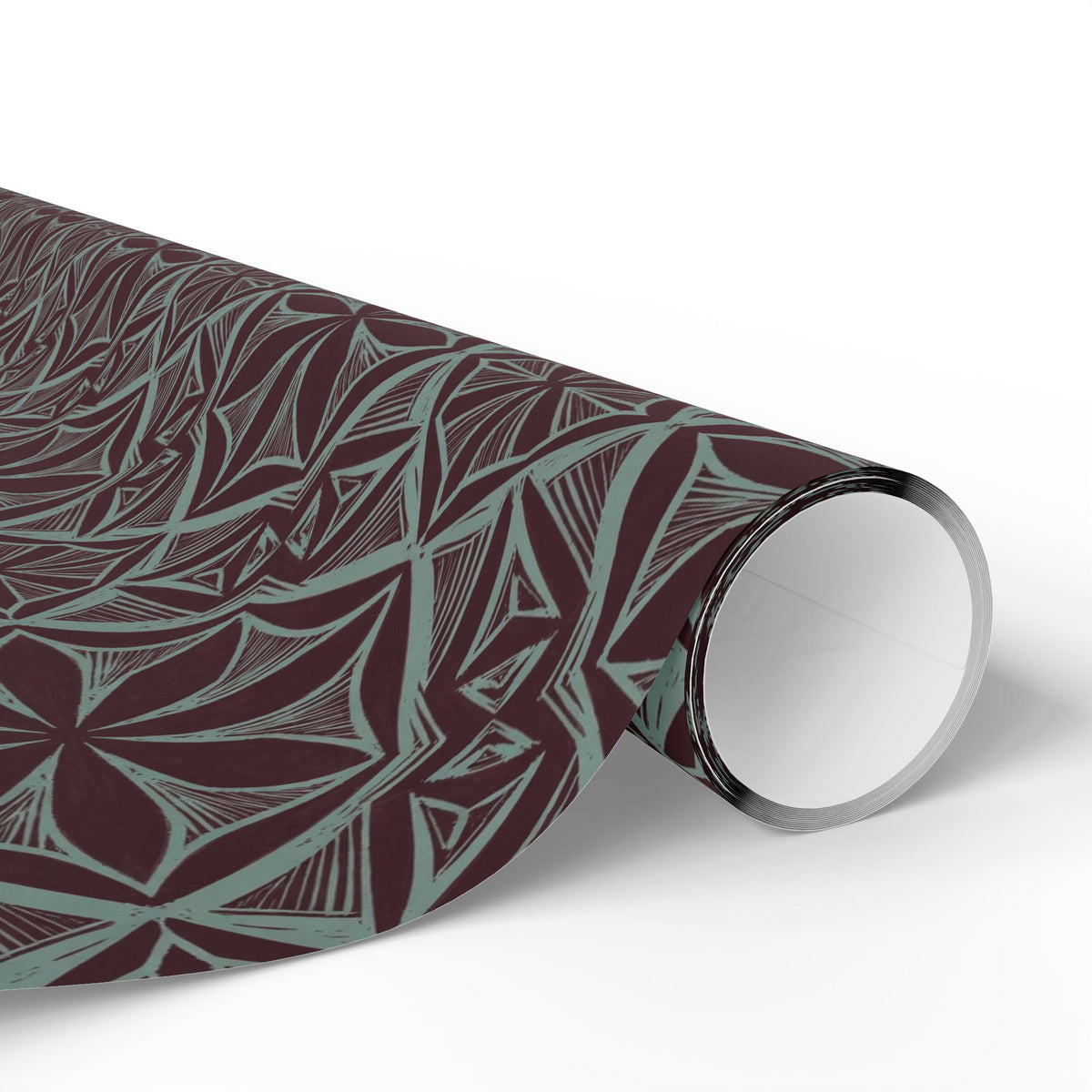 Geometric Starburst Pattern Wrapping Paper | Burgundy Teal Gift Wrap
