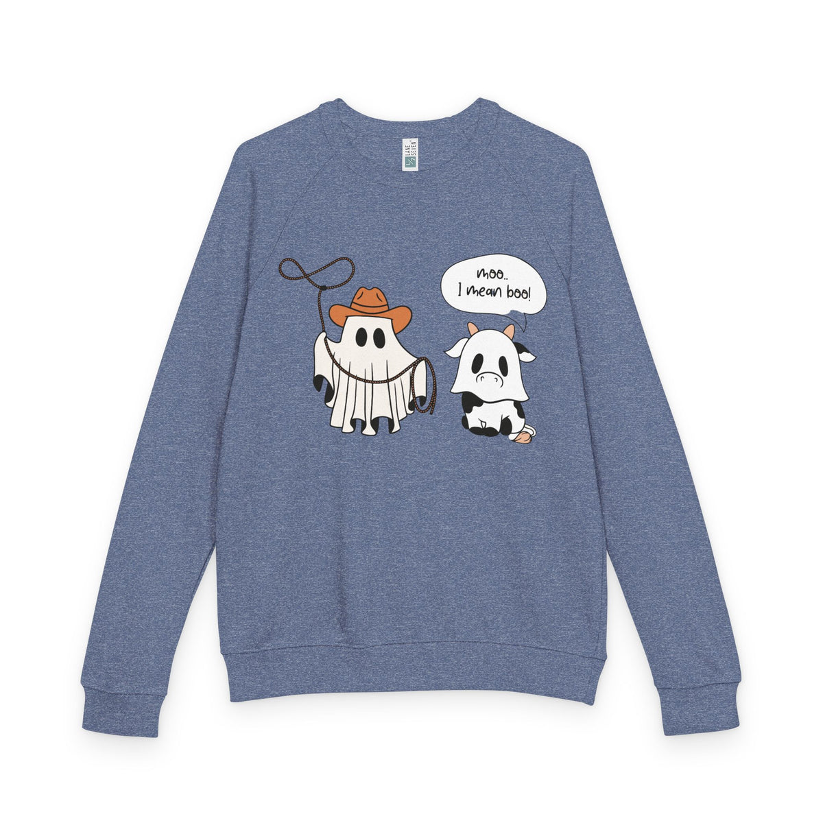 Ghost Cow Halloween crewneck | cow dressed as ghost graphic sweatshirt