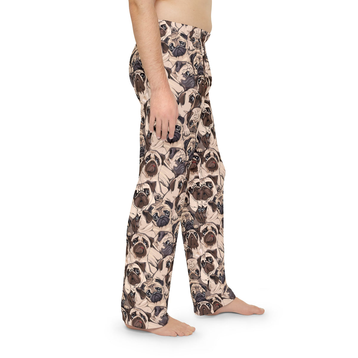 Pug Face Men's Pajama Pants, Dog Lover Lounge Wear, Fun Patterned Sleep Bottoms, Comfy PJ Trousers, Cute Animal Print Sleepwear, Cozy