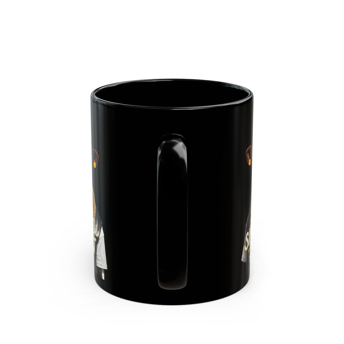 Sir Moos-a-Lot Cow Mug — Funny Hipster Cow Coffee Cup (Black, 11oz/15oz)