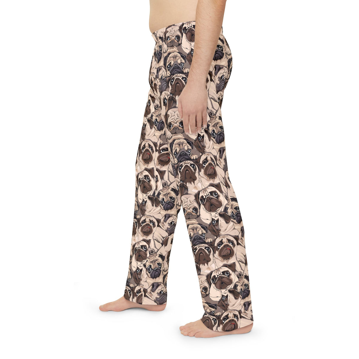 Pug Face Men's Pajama Pants, Dog Lover Lounge Wear, Fun Patterned Sleep Bottoms, Comfy PJ Trousers, Cute Animal Print Sleepwear, Cozy