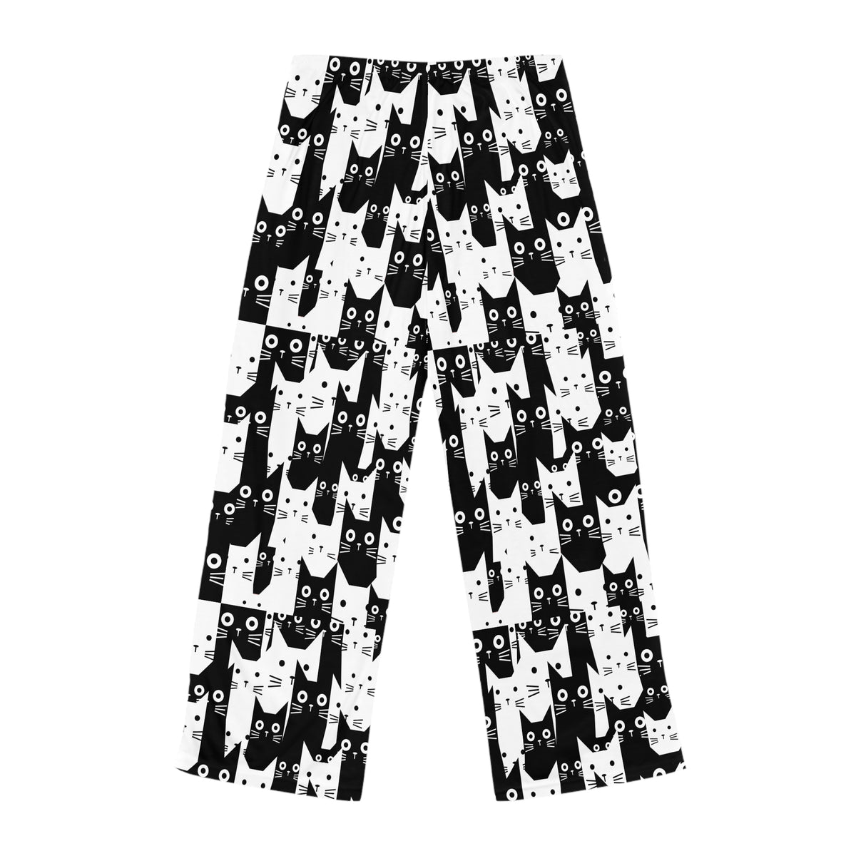Cat-Themed Pajama Pants for Women, Cozy Lounge Wear, Cute Cat Print Sleepwear, Comfy PJ Bottoms, Cat Lover Gift Idea, Polyester Jersey Sleep