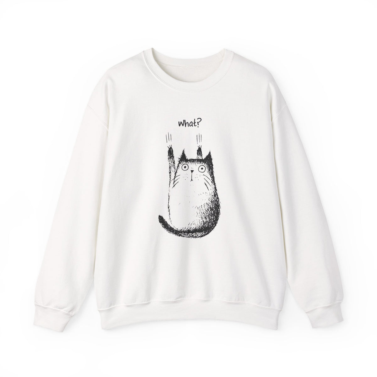 What? surprised cat illustration Sweatshirt | cute quirky cat art