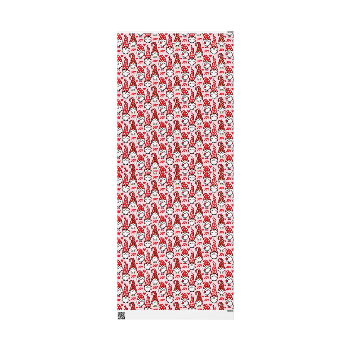 Christmas Gnome Pattern Wrapping Paper | Roll, Heart Motif