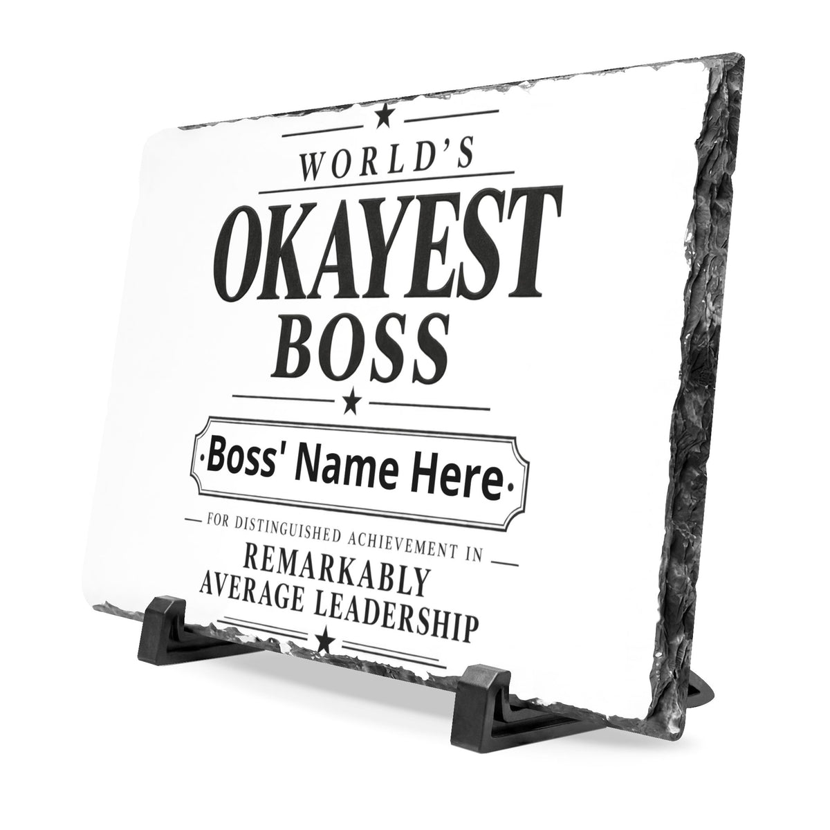 Personalized Worlds Okayest Boss Desk Plaque, Funny Boss Gift, Custom Manager Gift, Boss Day Gift, Office Desk Decor, Coworker Gift