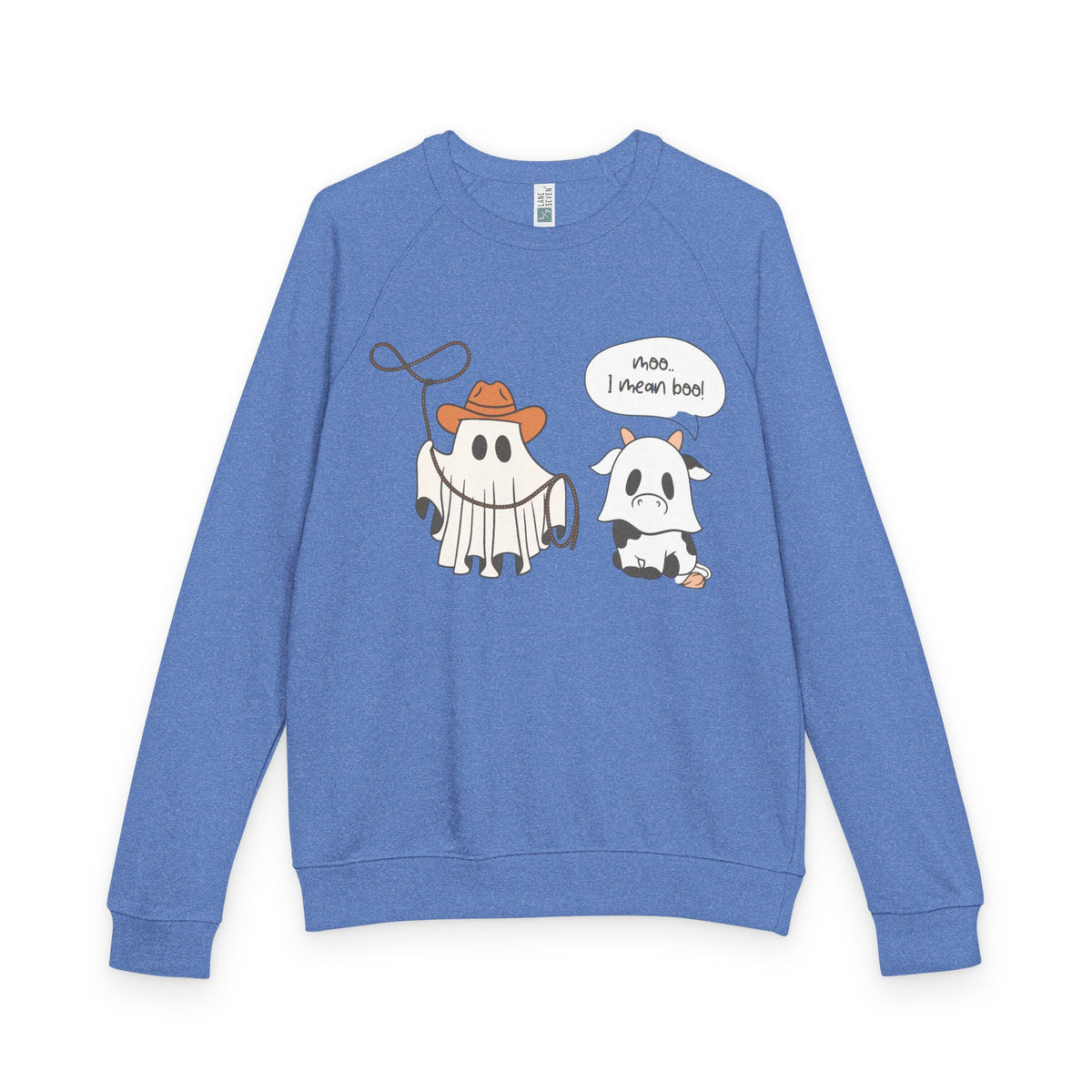 Ghost Cow Halloween crewneck | cow dressed as ghost graphic sweatshirt