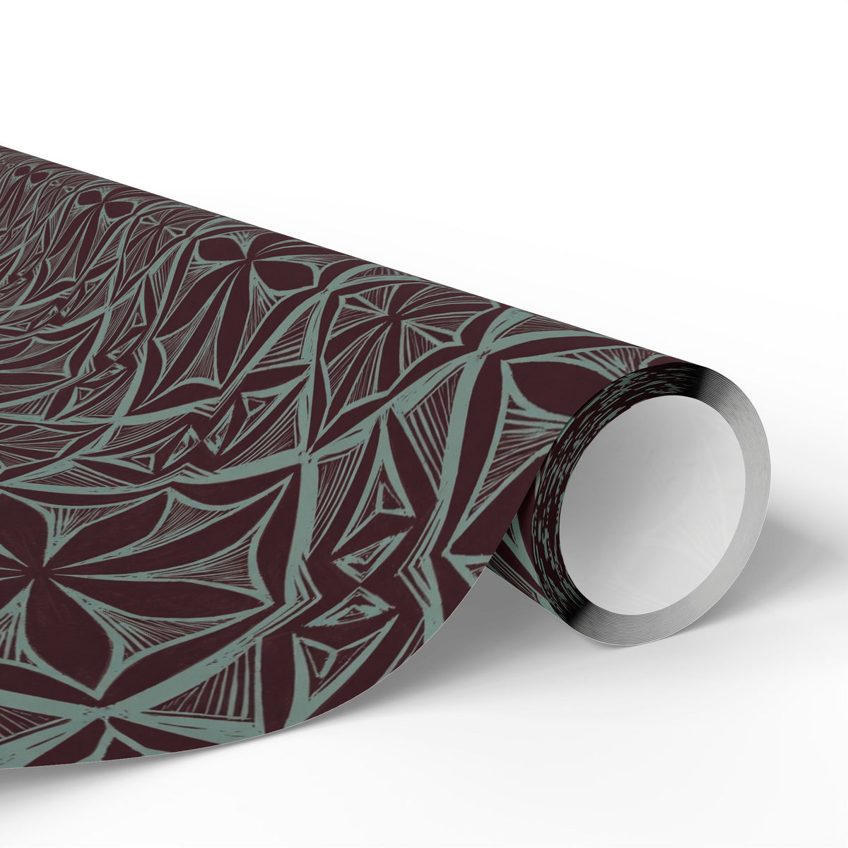 Geometric Starburst Pattern Wrapping Paper | Burgundy Teal Gift Wrap
