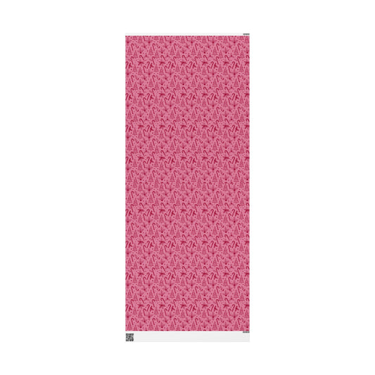 Pink Holiday Candy Cane Pattern Wrapping Paper | Christmas Gift Wrap Roll