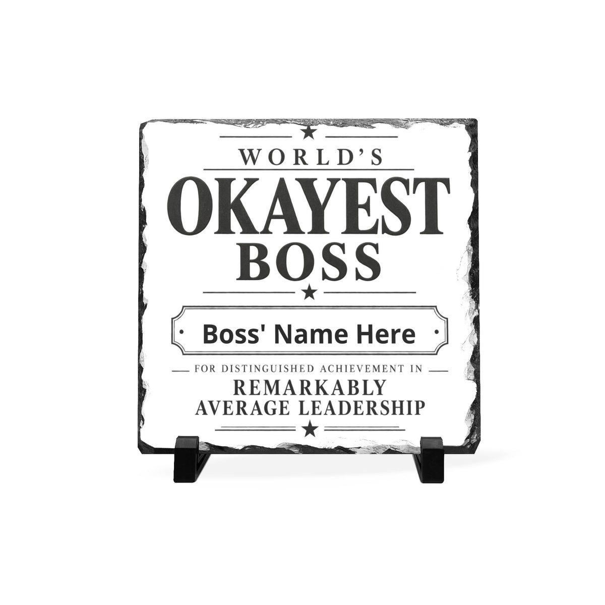 Personalized Worlds Okayest Boss Desk Plaque, Funny Boss Gift, Custom Manager Gift, Boss Day Gift, Office Desk Decor, Coworker Gift