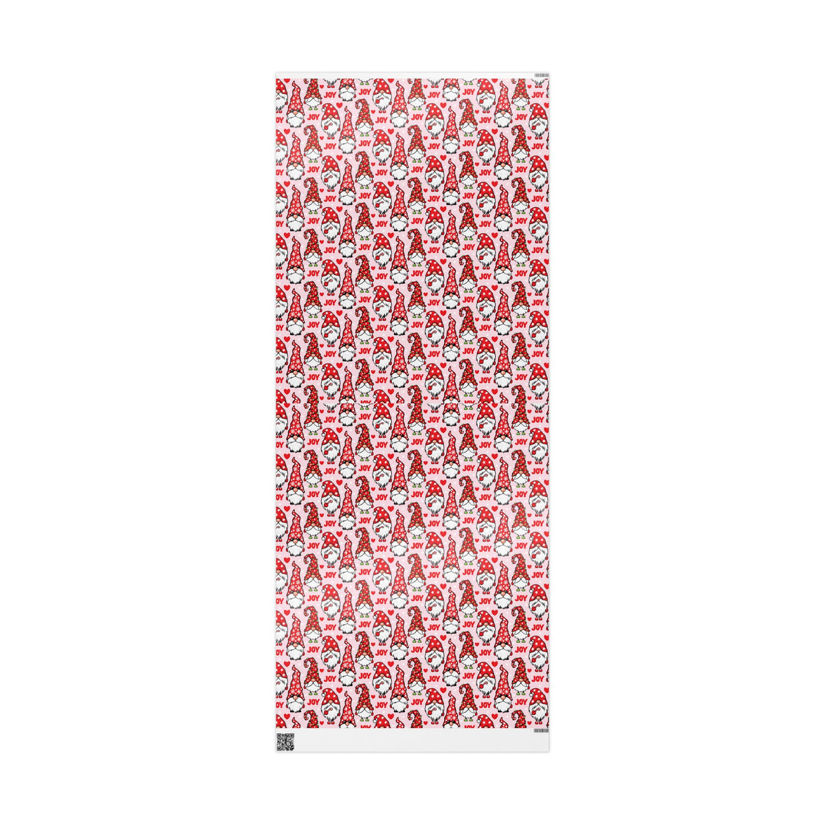 Christmas Gnome Pattern Wrapping Paper | Roll, Heart Motif