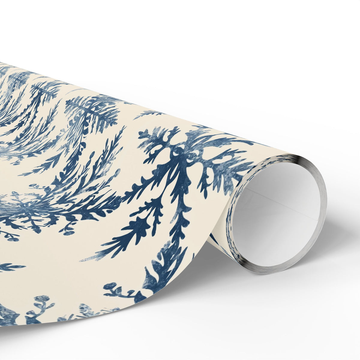 Winter Blue Snowflake Wrapping Paper Roll — Elegant Holiday Gift Wrap