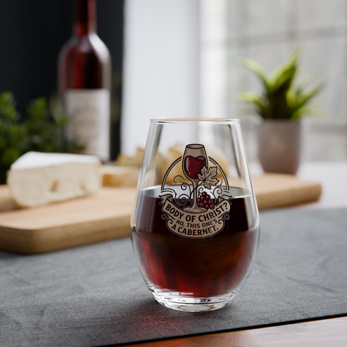 Body of Christ? No, This One's a Cabernet Stemless Wine Glass
