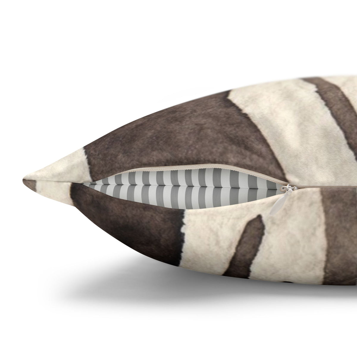 Brown Zebra Print Faux Suede Pillowcase | Square Decorative Pillow