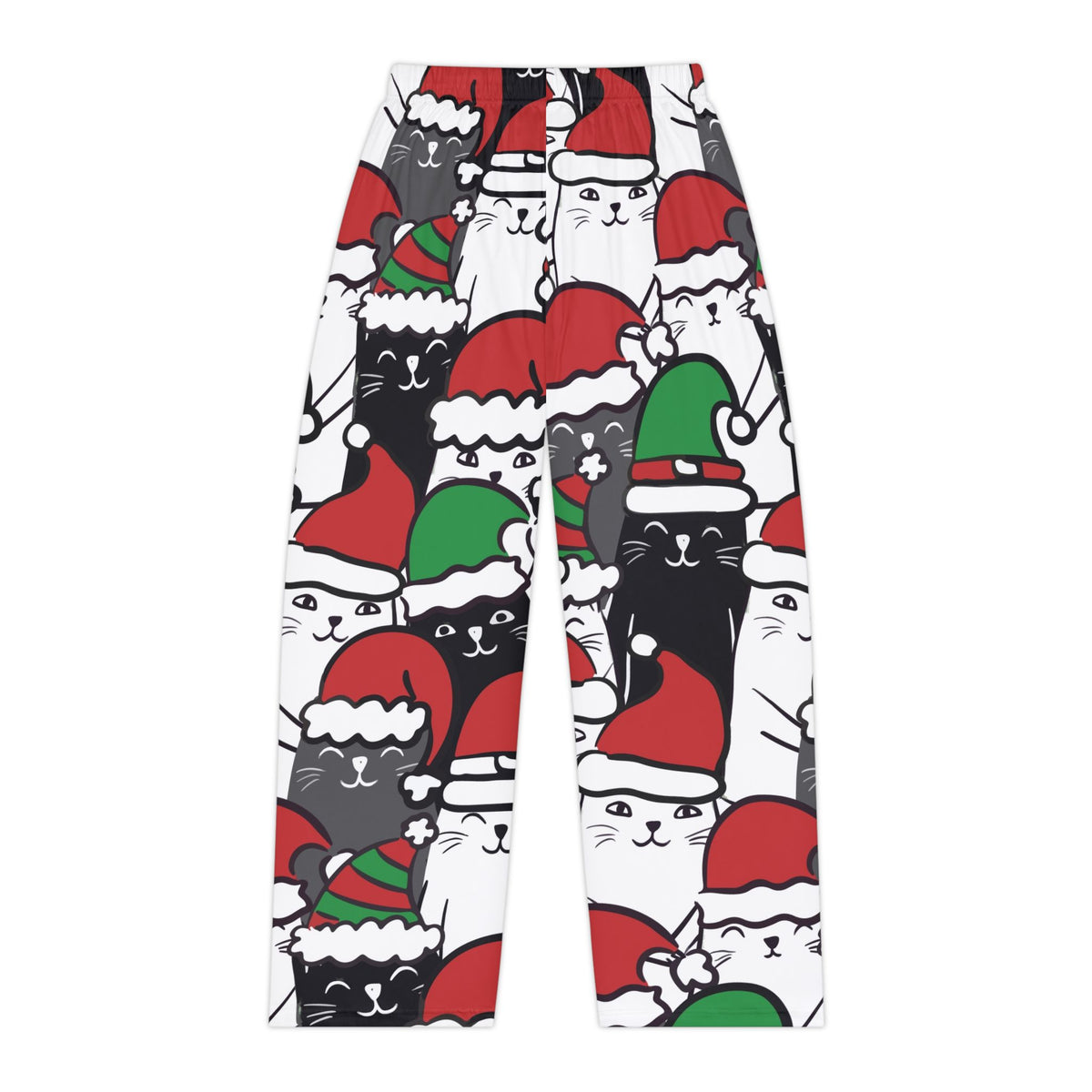 Santa Cat Pattern Pajama Pants | Christmas Cat Print