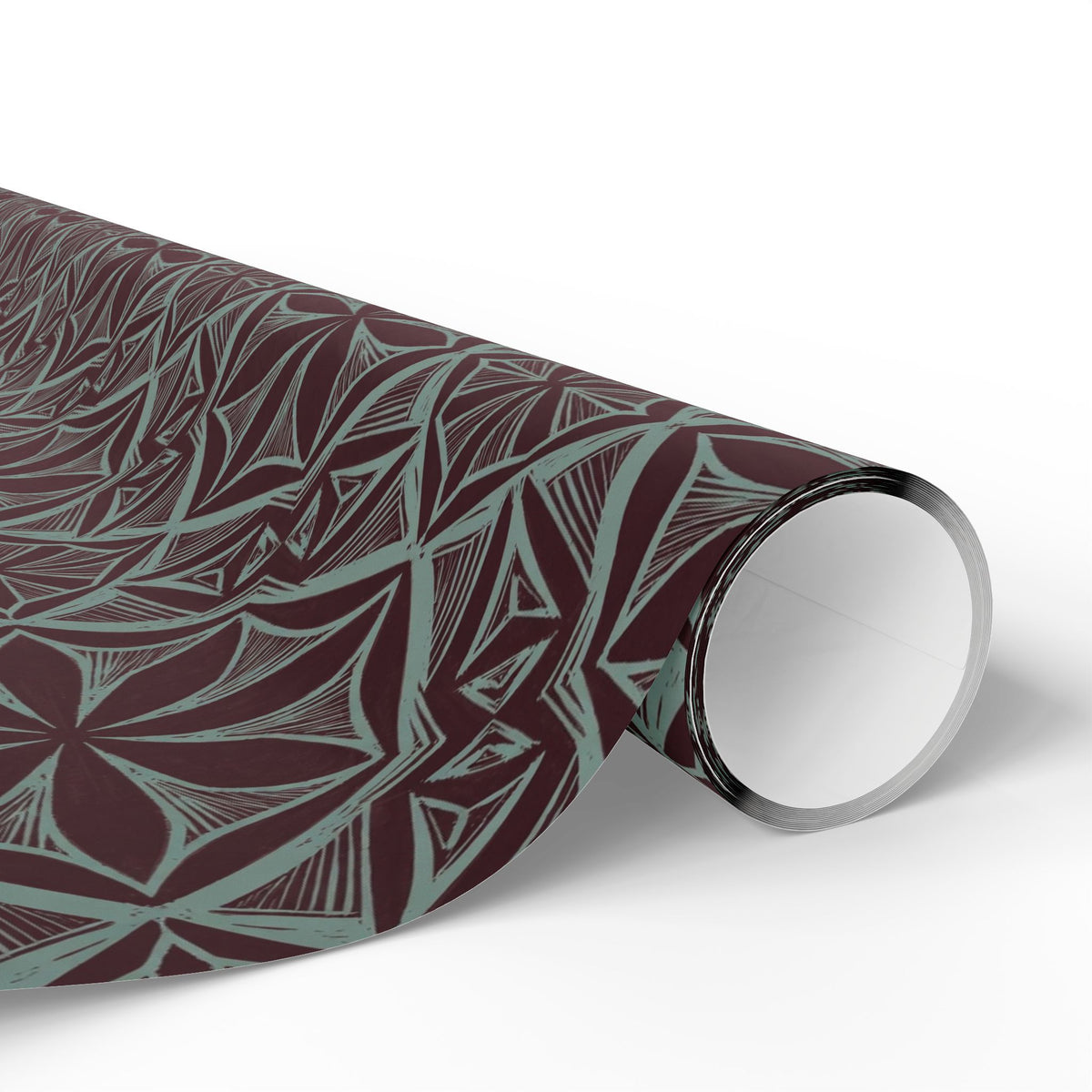 Geometric Starburst Pattern Wrapping Paper | Burgundy Teal Gift Wrap