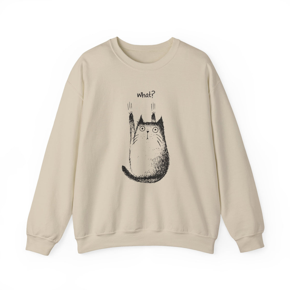 What? surprised cat illustration Sweatshirt | cute quirky cat art