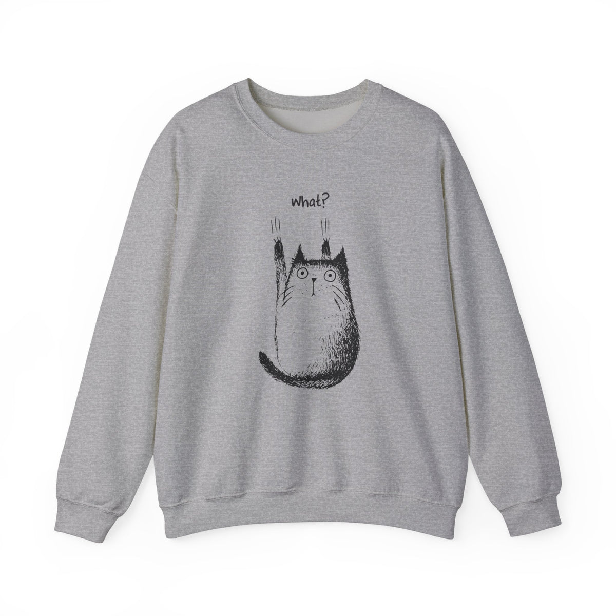 What? surprised cat illustration Sweatshirt | cute quirky cat art