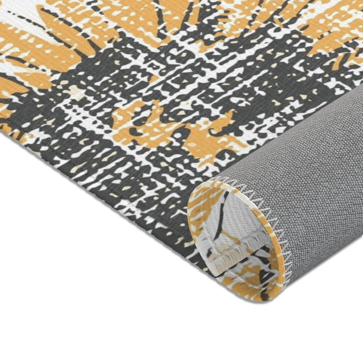 Sunflower Sketch Area Rug | Yellow Floral Accent Rug, Kitchen Mat