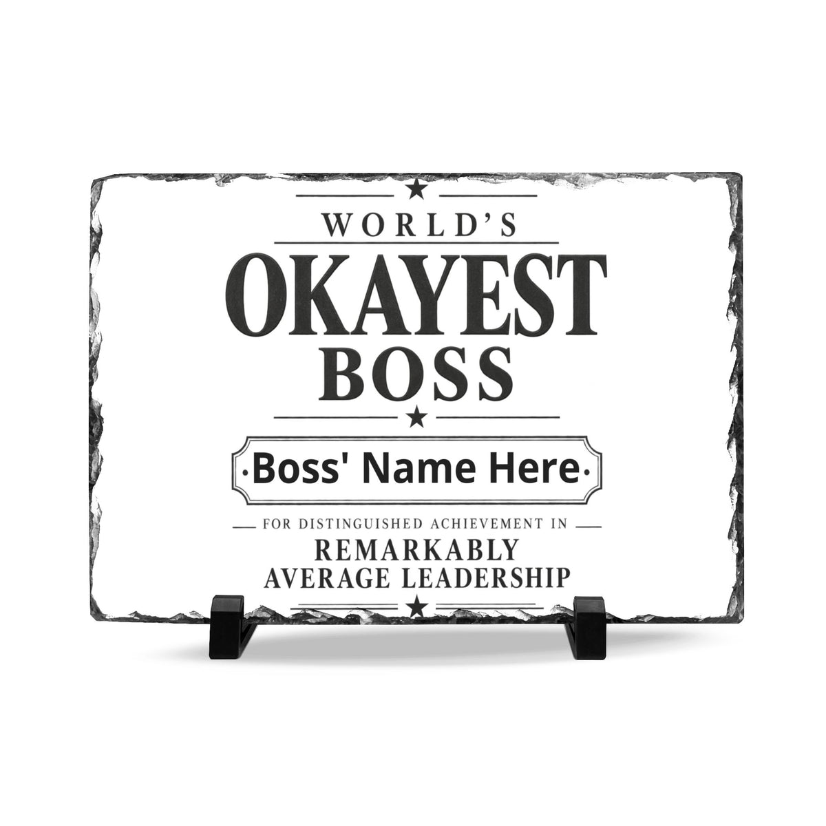 Personalized Worlds Okayest Boss Desk Plaque, Funny Boss Gift, Custom Manager Gift, Boss Day Gift, Office Desk Decor, Coworker Gift