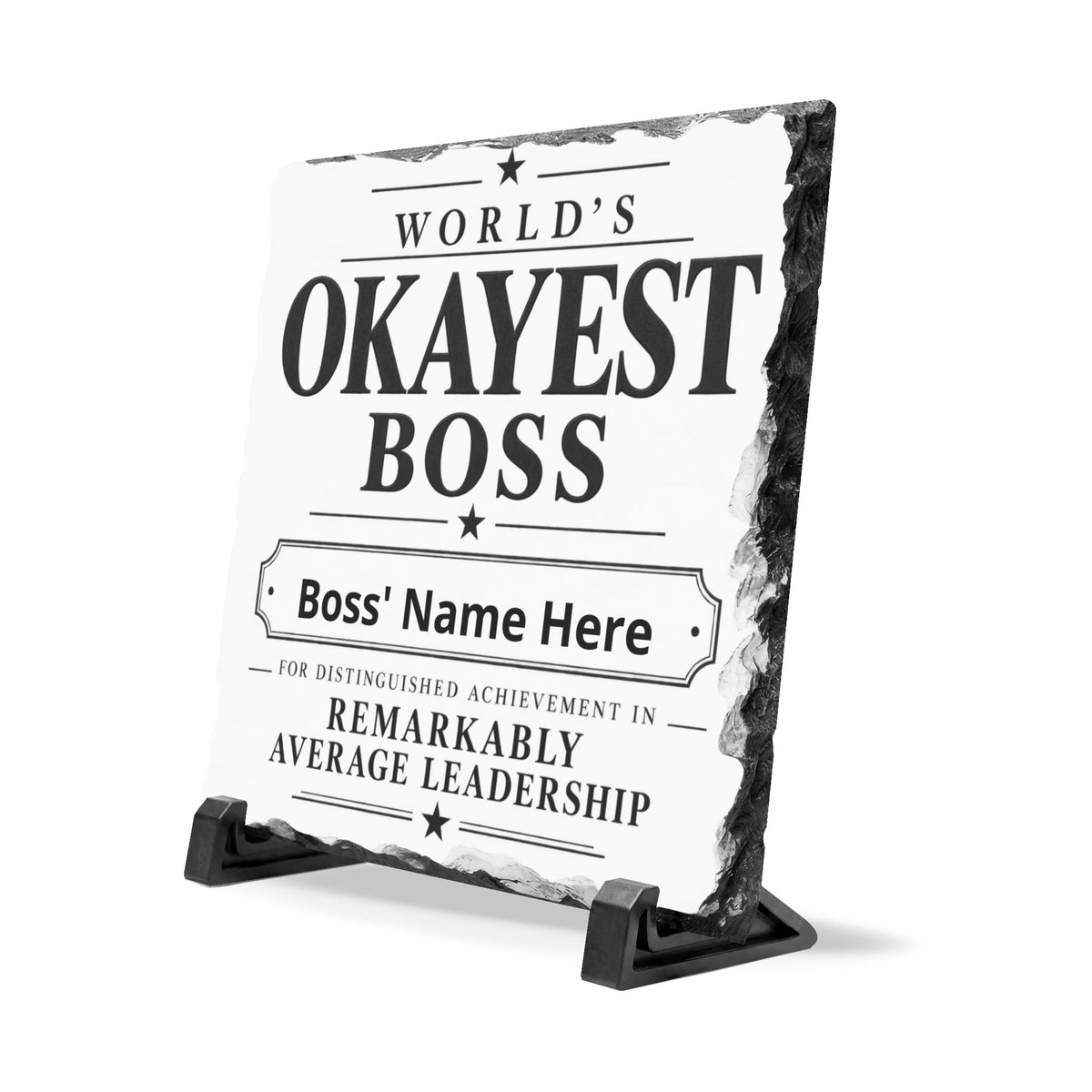 Personalized Worlds Okayest Boss Desk Plaque, Funny Boss Gift, Custom Manager Gift, Boss Day Gift, Office Desk Decor, Coworker Gift
