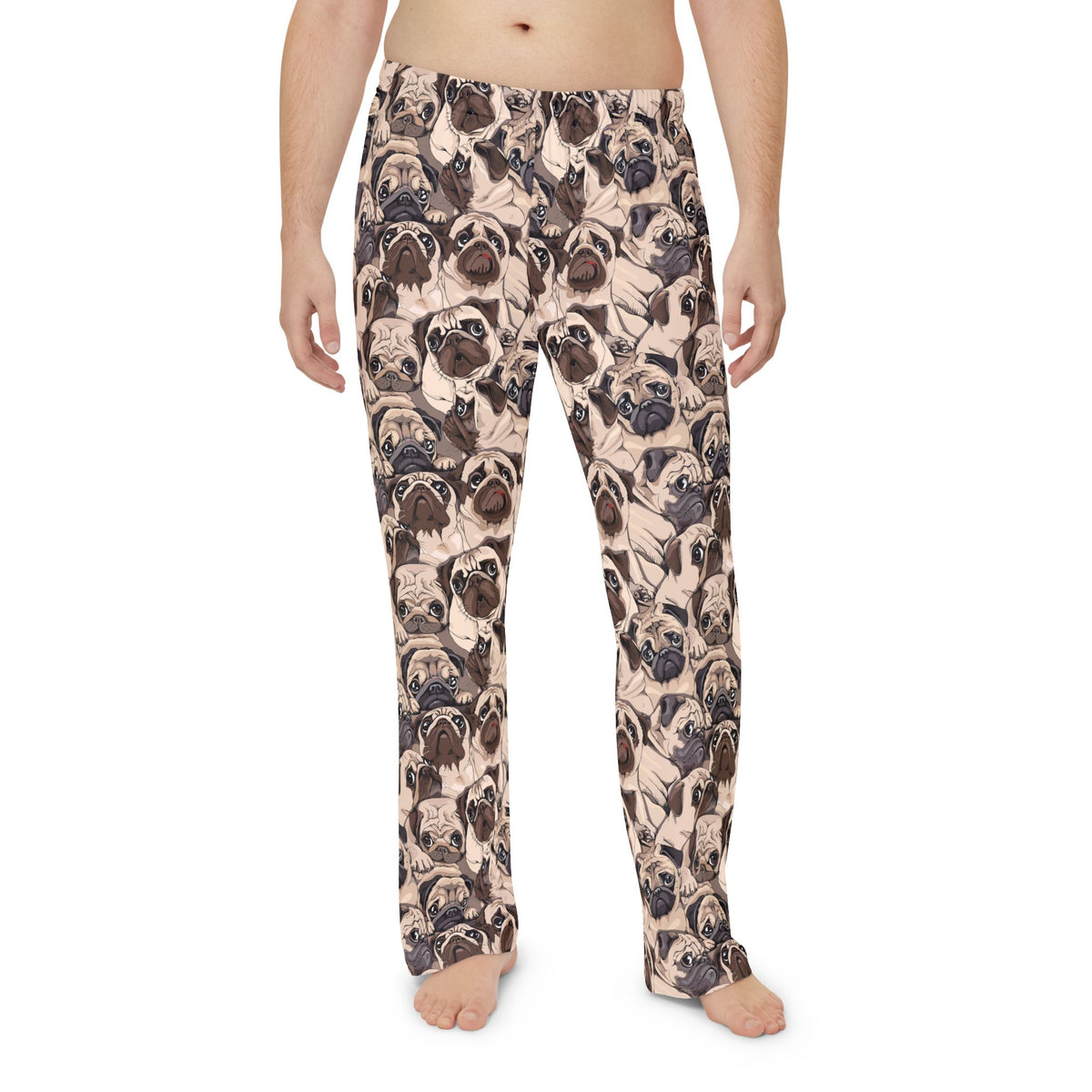 Pug Face Men's Pajama Pants, Dog Lover Lounge Wear, Fun Patterned Sleep Bottoms, Comfy PJ Trousers, Cute Animal Print Sleepwear, Cozy