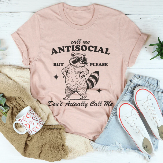 Blush pink graphic raccoon slogan T-shirt, crew neck short sleeves